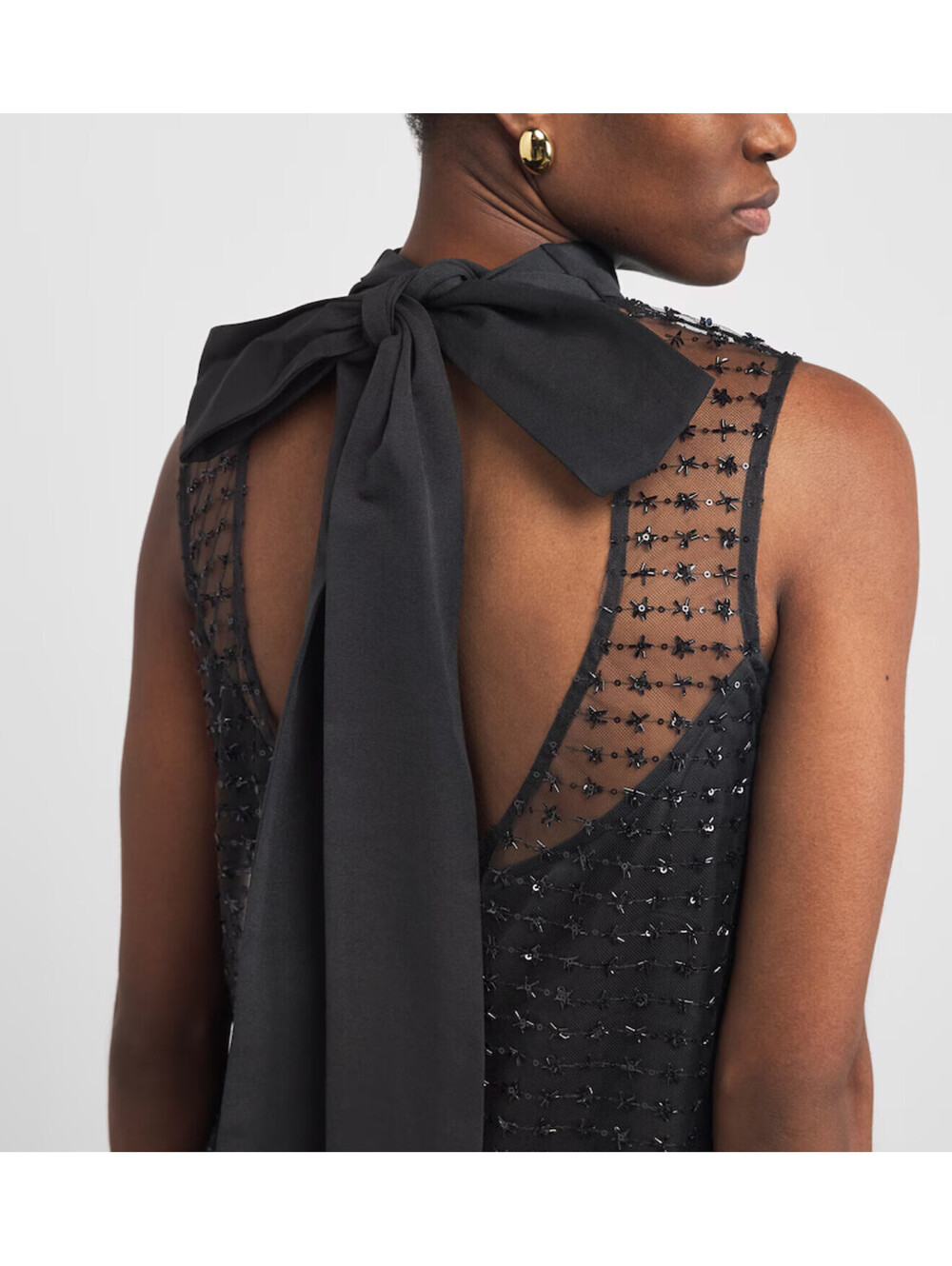 STAUD Albee Embellished Tie Back Stardust Sequin Beaded Organza Dress Gown Small - Picture 8 of 10